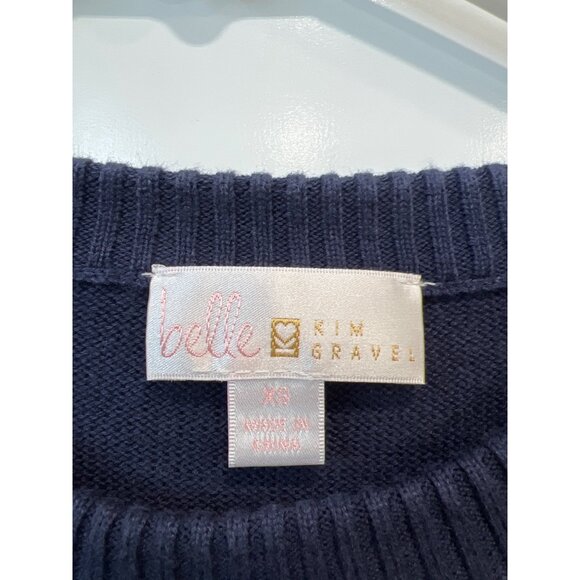 Belle by Kim Gravel Drop it Like It's Yacht Sweater Size XS Crewneck Twilight - Picture 4 of 8